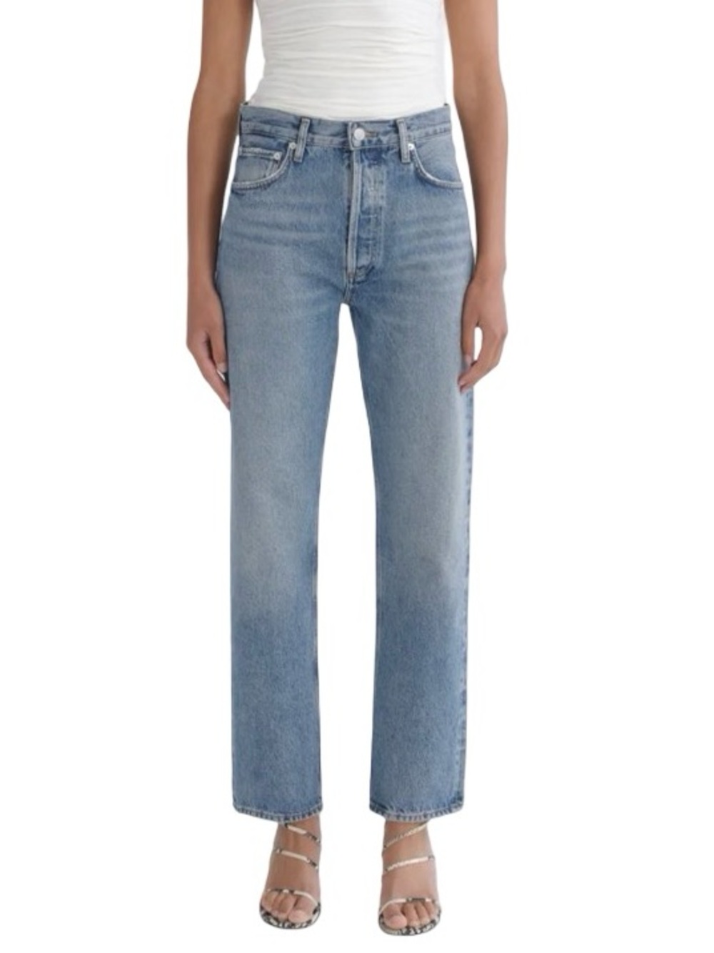 AGOLDE 90s Pinch Waist High Rise Straight Leg Denim Jeans Navigate Wash Size 26